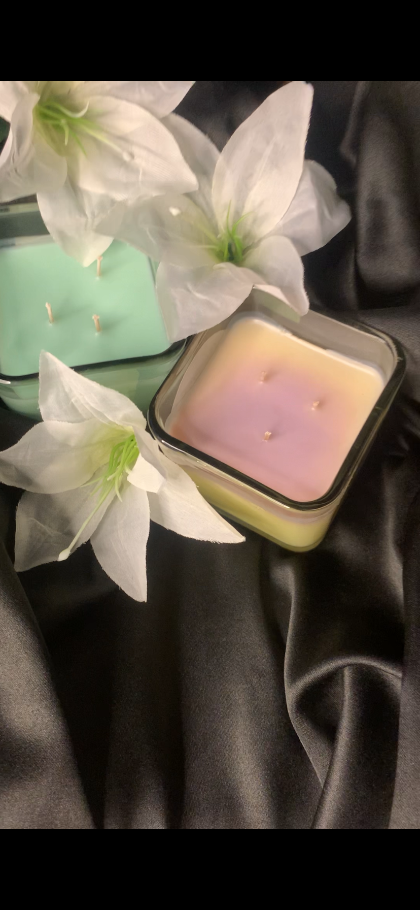 Double wick Pillar glass candle 12oz slow Burn with a message of love