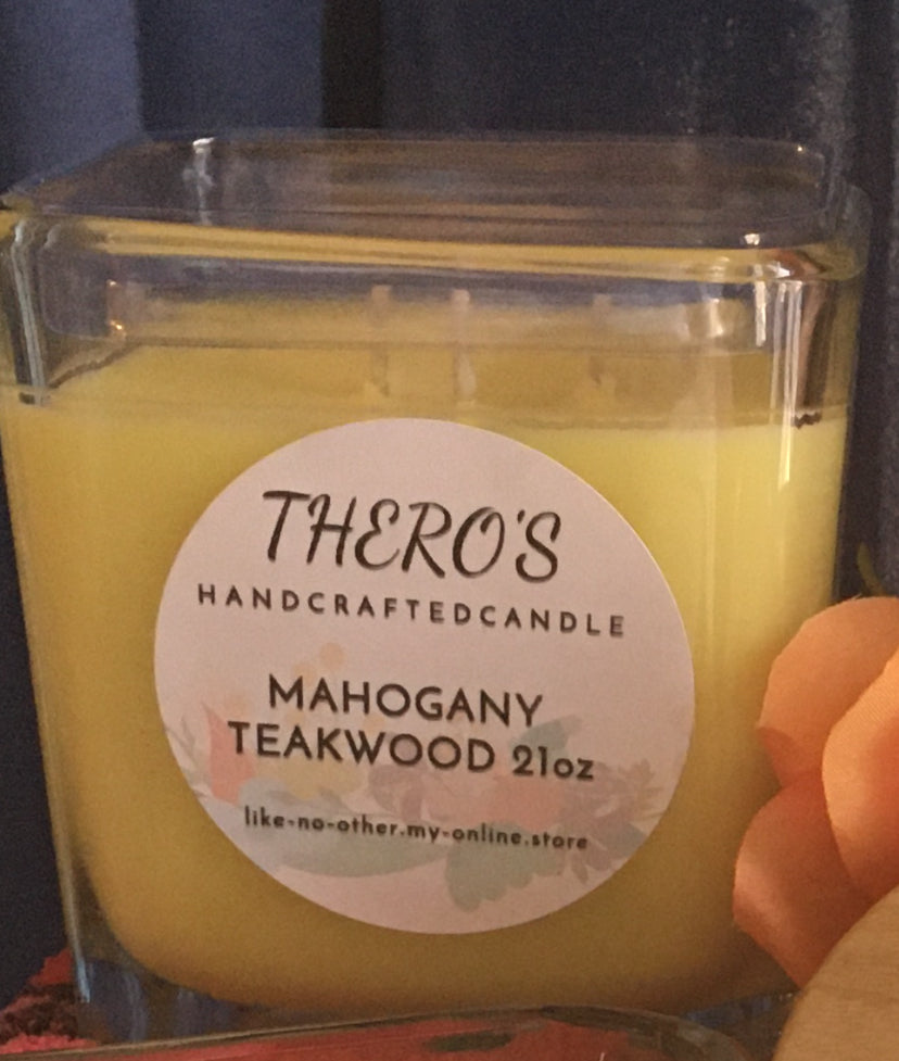 square pillar 3wick thick, sturdy, freestanding candle,